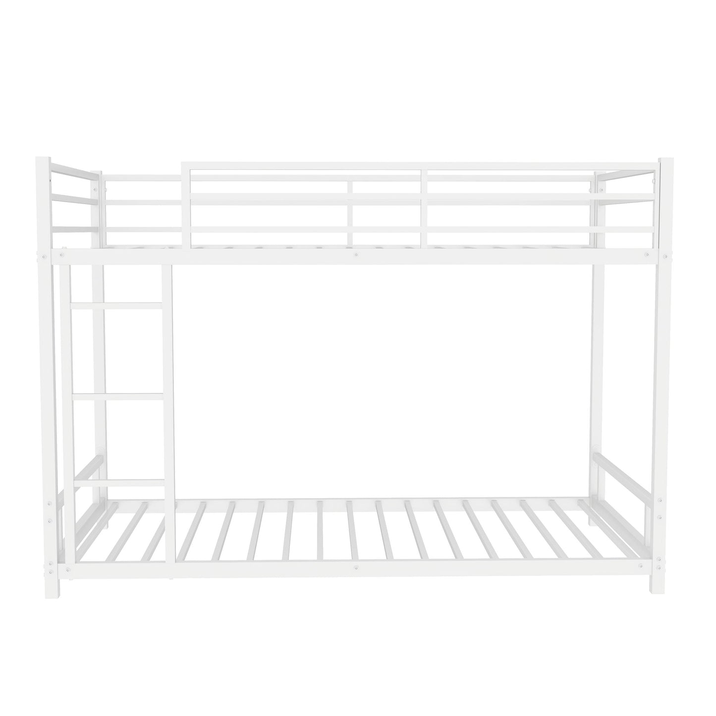 Bunk Bed With Noise Reduction And Safety Guardrail