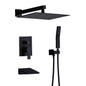 Tub Shower Faucet Set With 12" Rain Shower Head And Handheld Spray Combo