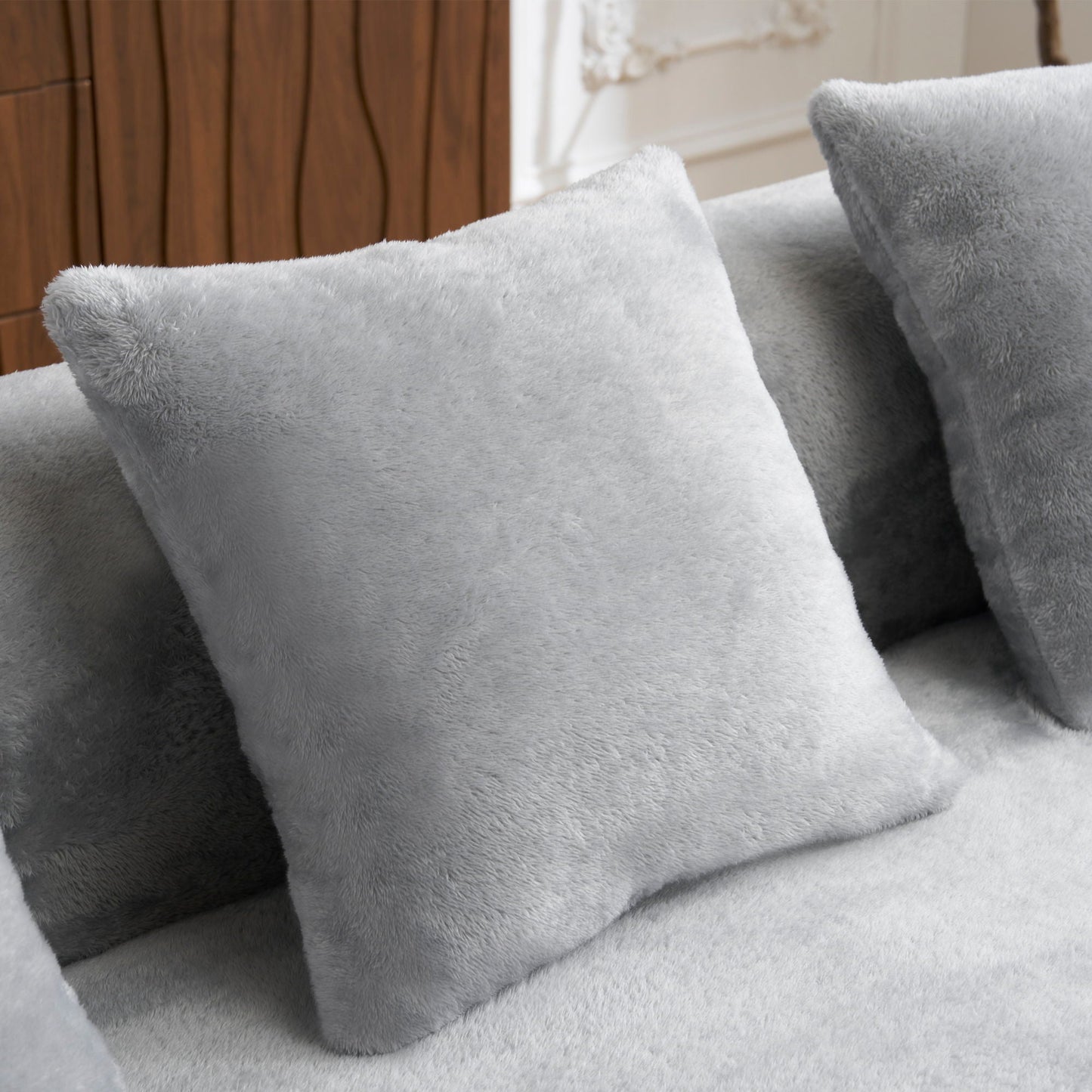 Modular L-Shape Sectional Sofa With Curved Chaise