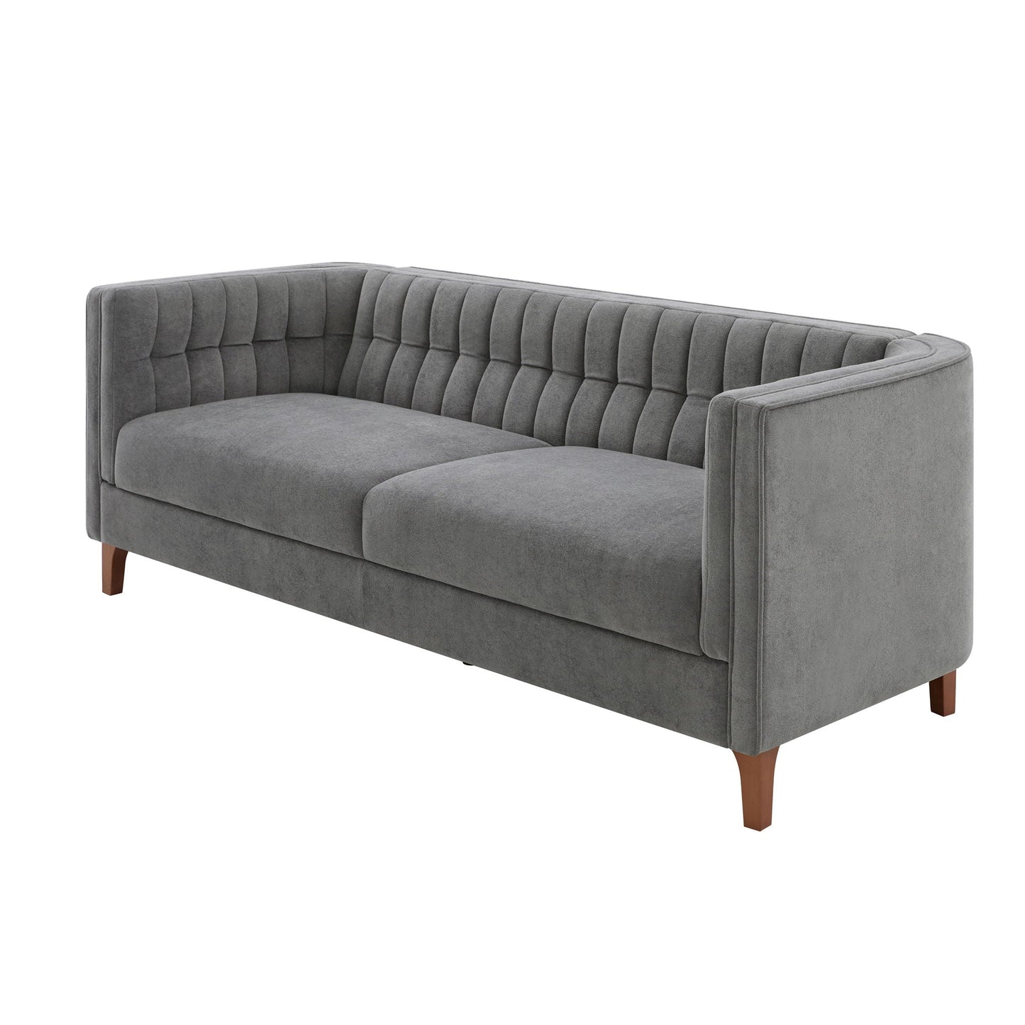 Modern 3 Seater Sofa Upholstered Couch with Curved Armrests