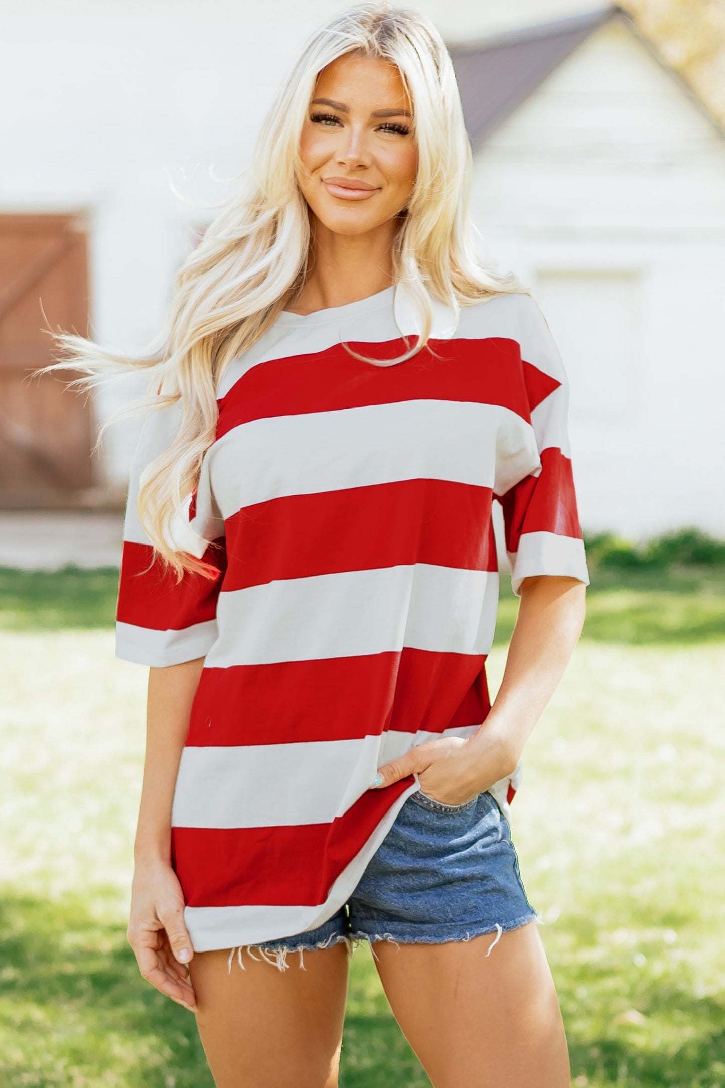 Tiana Block Oversize Tunic Tee