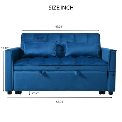 3 In 1 Pull Out Couch Convertible Sofa Bed With Reclining Backrest