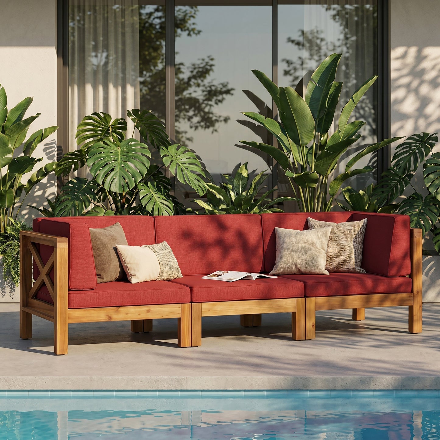 Brava X-Back 3 Seater Outdoor Sectional Sofa Set