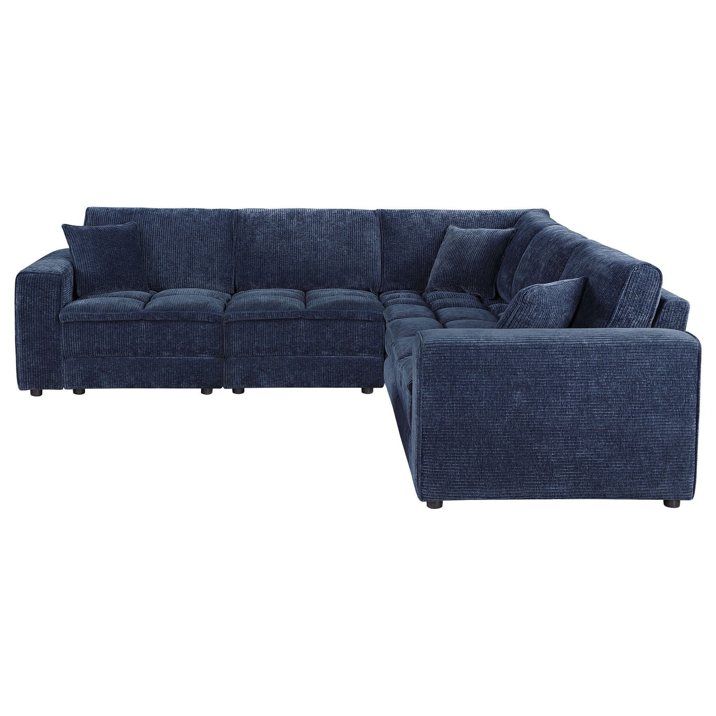 Azure - 5 Piece Upholstered Modular Sectional Sofa - Blue