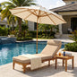 TOPMAX Acacia Wood Chaise Lounge