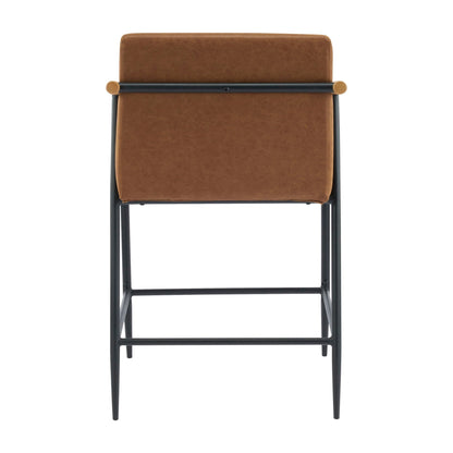Mid Century Modern Counter Stool Set With Iron Frame