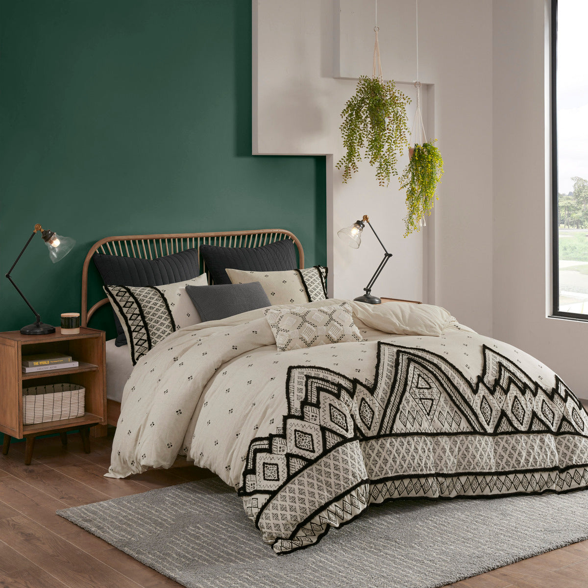 Full/Queen 3 Piece Flax and Cotton Blended Duvet Cover Set
