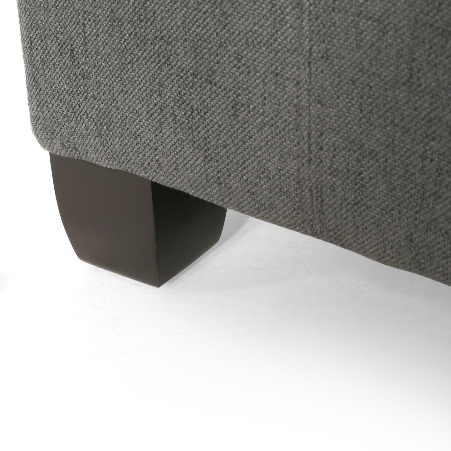 Upholstered Tufted Fabric Storage Ottoman