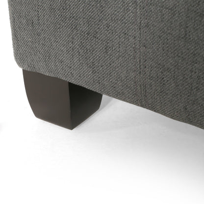 Upholstered Tufted Fabric Storage Ottoman