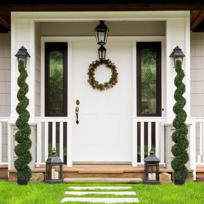 Artificial Outdoor UV Resistant Plastic Boxwood Topiary Spiral Tree