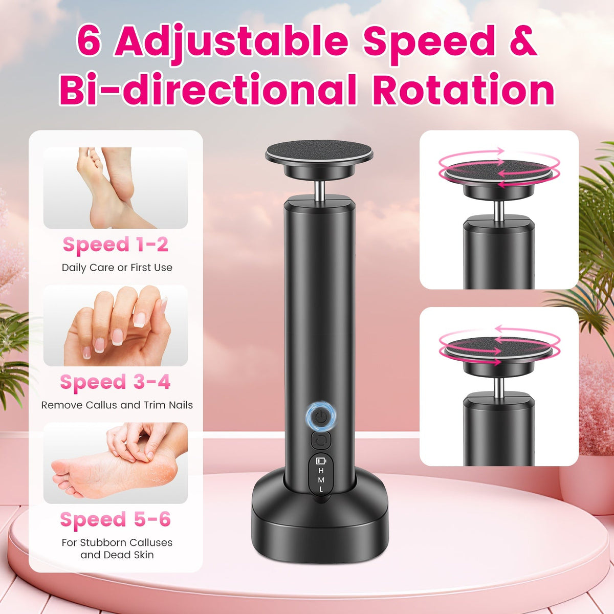 Electric Foot Callus Remover & Nail Grinder with 40 Sanding Discs