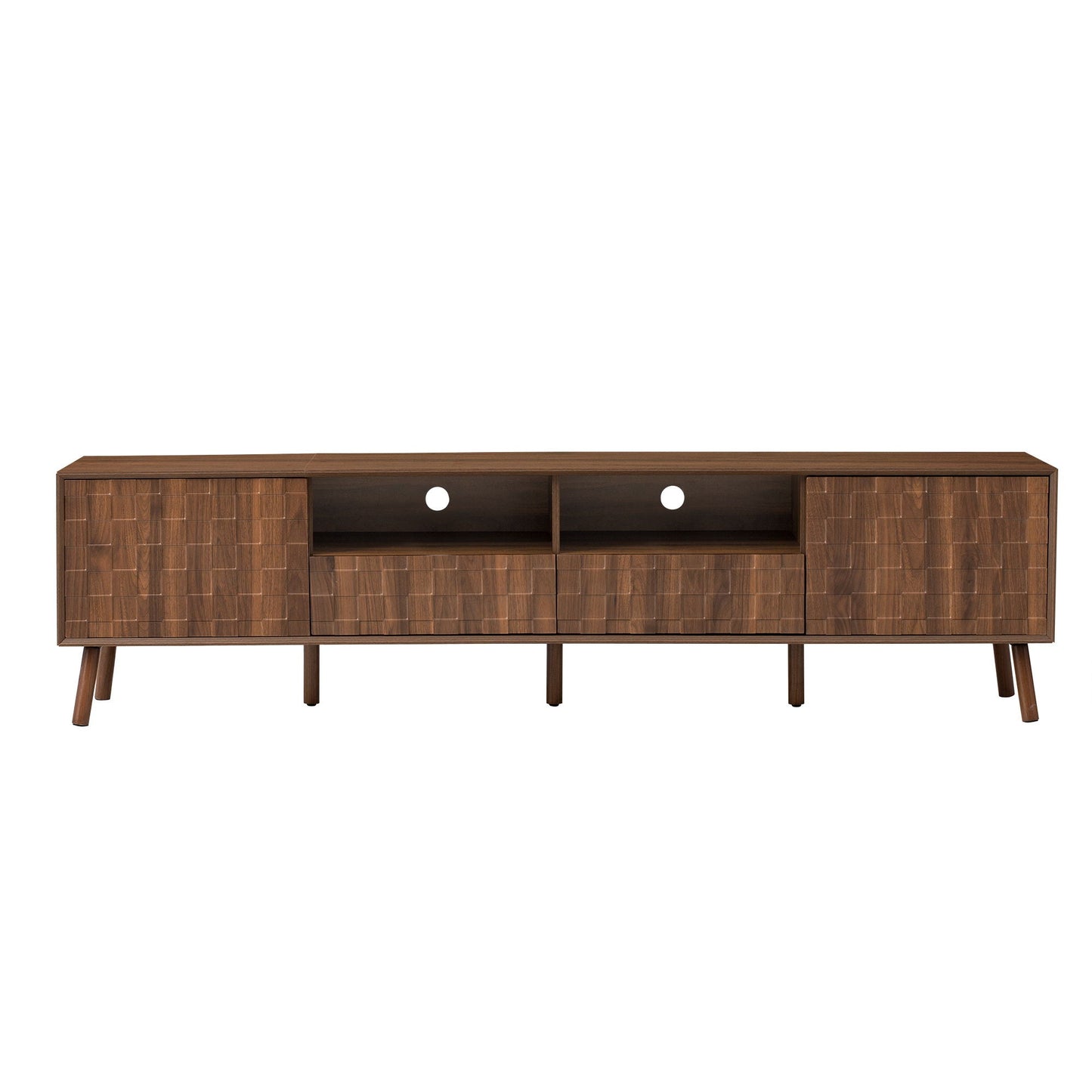 TV Stand With Drawers And Cable Management - Walnut