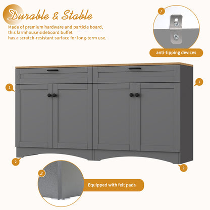 On-Trend Farmhouse TV Stand with 2 Drawers for TVs Up to 70"