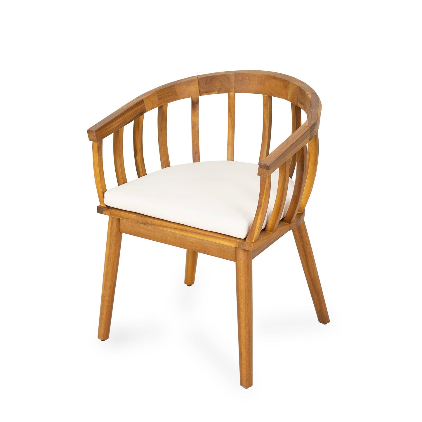 Klismos Dining Armchair (Set of 2) - Teak / Beige