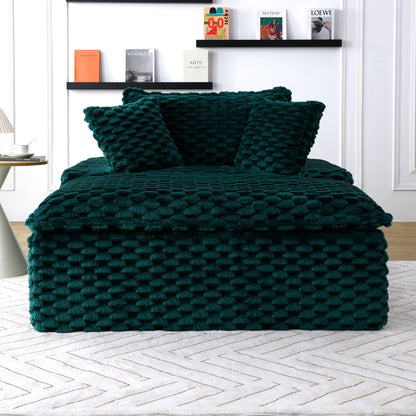 Comfort Bearing Sofa With 2 Pillows And 1 Backrest - Green