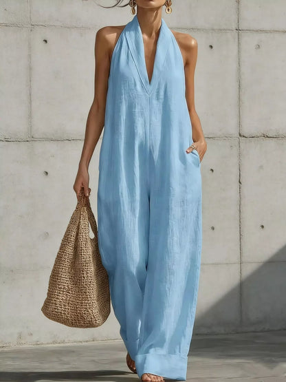 Halter Neck Wide-Leg Jumpsuit