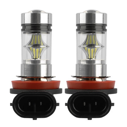 2PCS 1000lm 100W H8/H9/H11 LED Fog DRL Light Bulb IP65 Water-Resistant 360¡ Beam Angle 6000K White