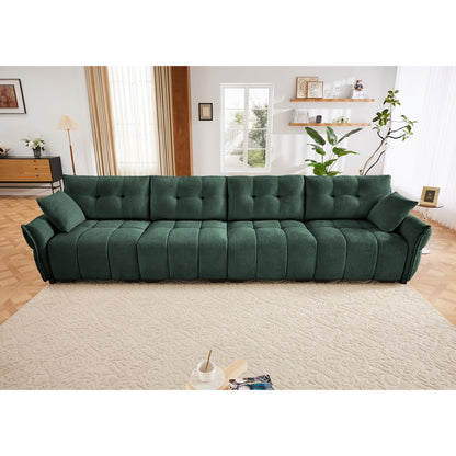 Modern 4-Seater Sofa, Solid Wood Frame In Premium Chenille