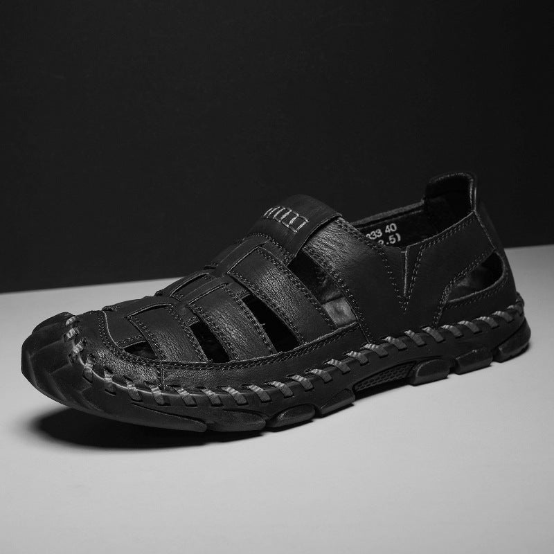 Plus-size Mens Hollow-out Sandals With A Sewn-in Sole