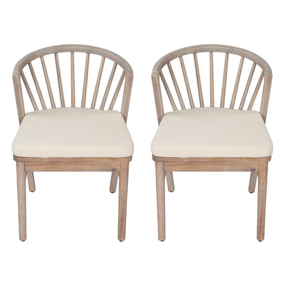 Outdoor Dining Chairs Set of 2, Acacia Wood Patio Chairs