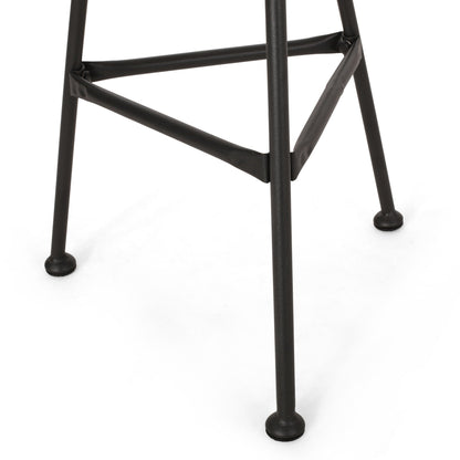 Petrichor Outdoor Side Table with Tempered Glass and Steel Frame