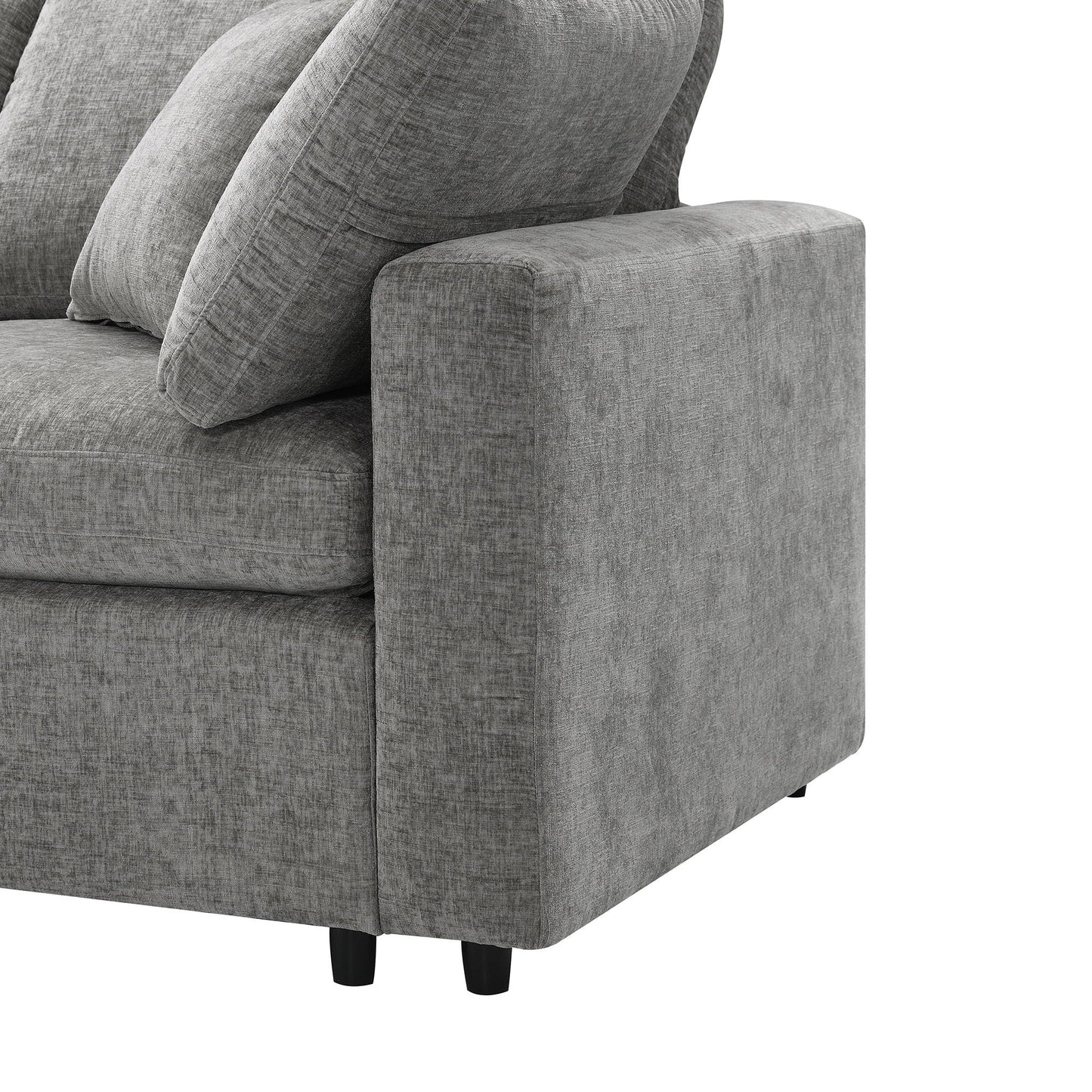 Modern Modular Cloud Sofa Bed, 6 Seat Sectional Couch Set With Ottoman, Free Combination, Convertible U Shaped Sleeper Sofa For Living Room