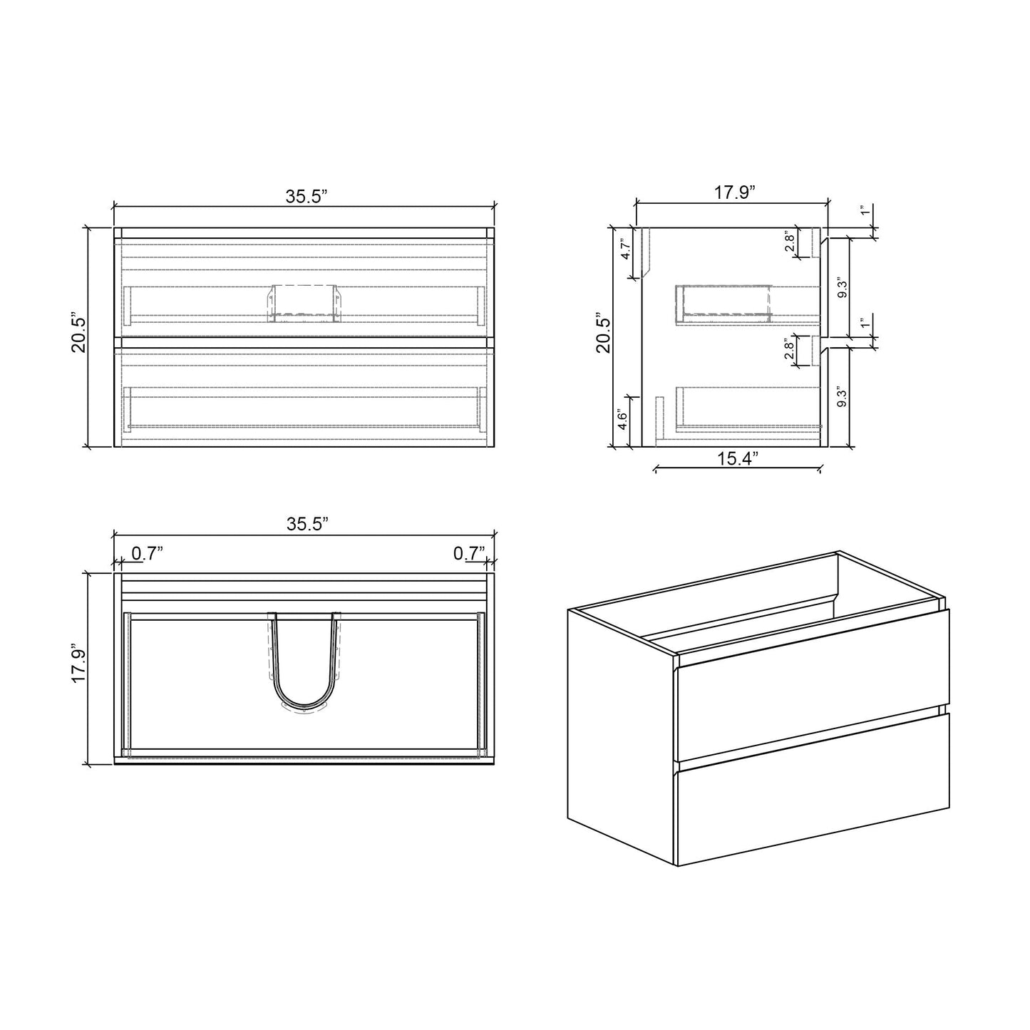 Alice Bathroom Vanity Wall Mounted With Sink