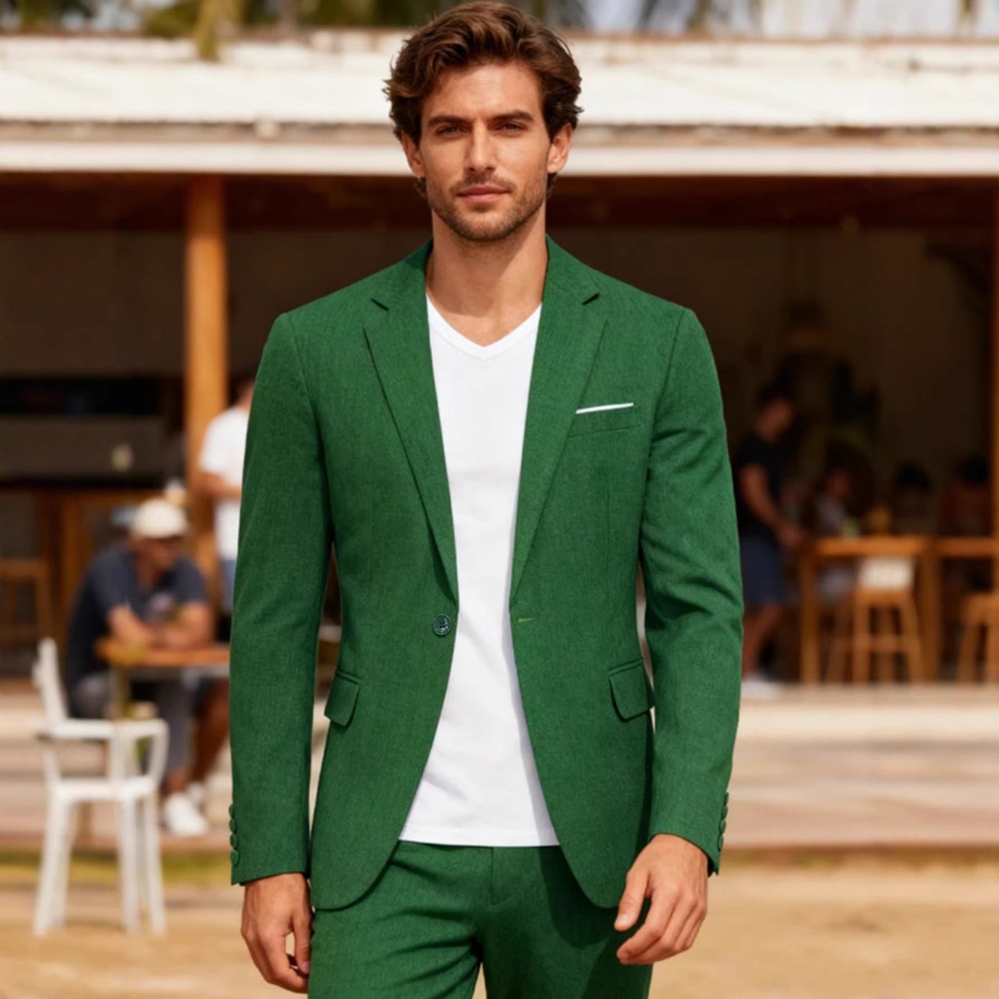 Mens Casual Solid-colormulti-color Suit Jacket