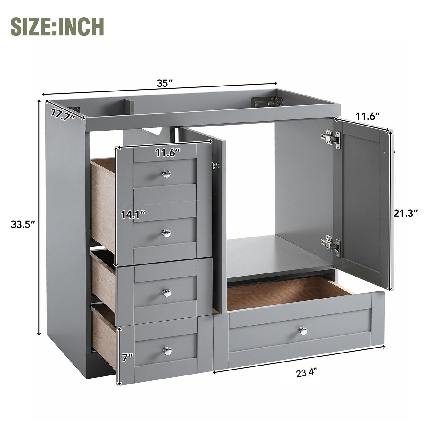 [Cabinet Only] 36" Bathroom Vanity Cabinet