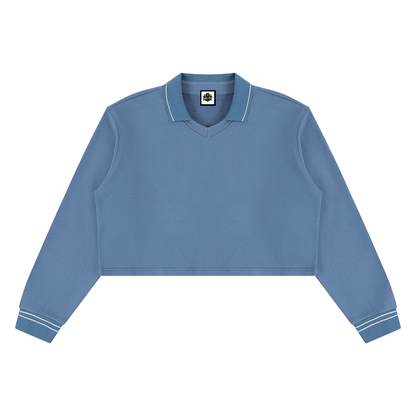 Loki & Ivy Women’s Crop Collared Sweatshirt
