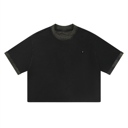 Loki & Ivy Unisex Mineral Washed Boxy Panel T-Shirt