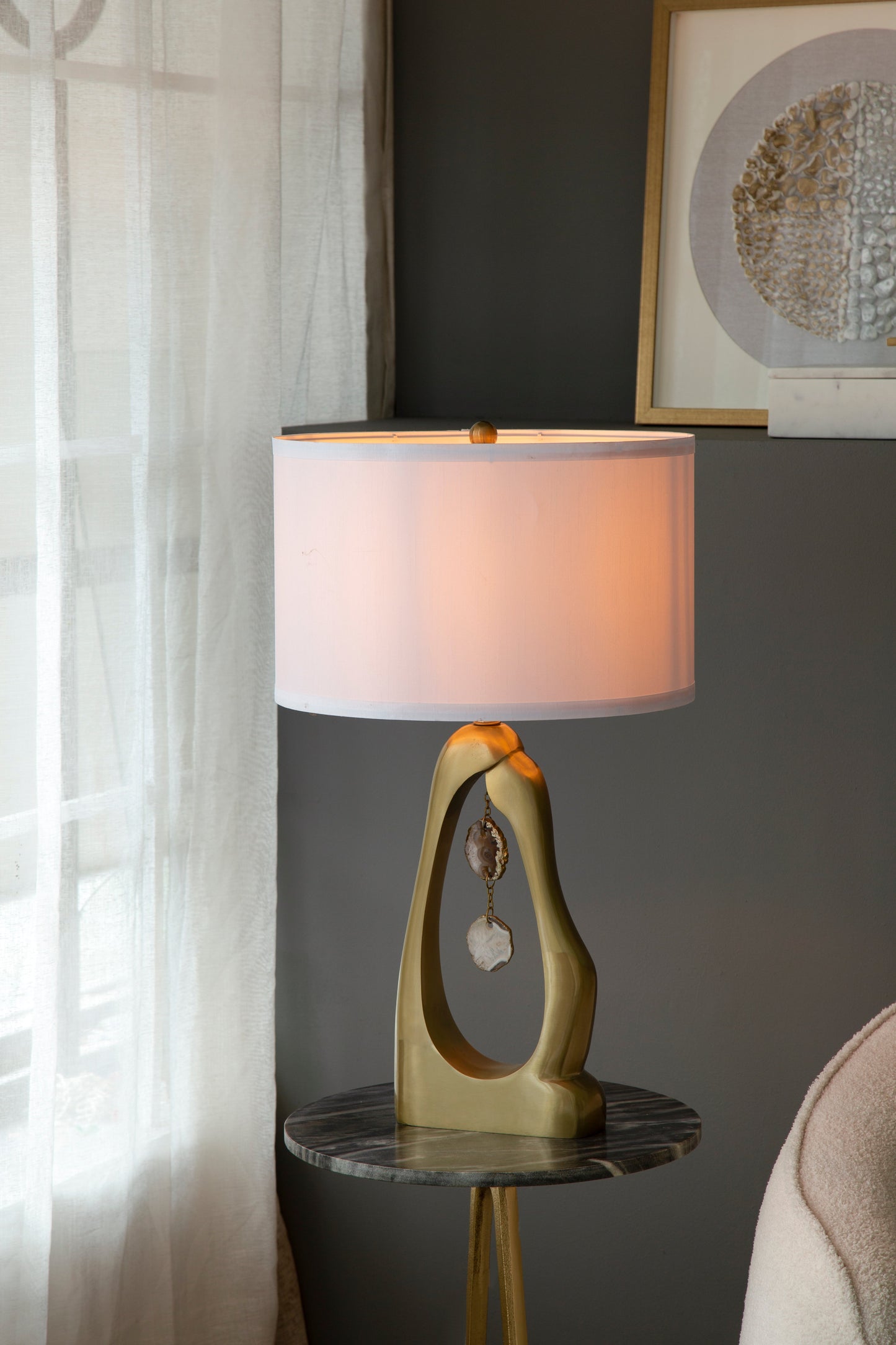 Geode-Inspired Gold Aluminum Table Lamp