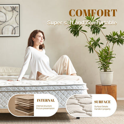 TM Home 12 Inch Hybrid Cooling Memory Foam Mattress