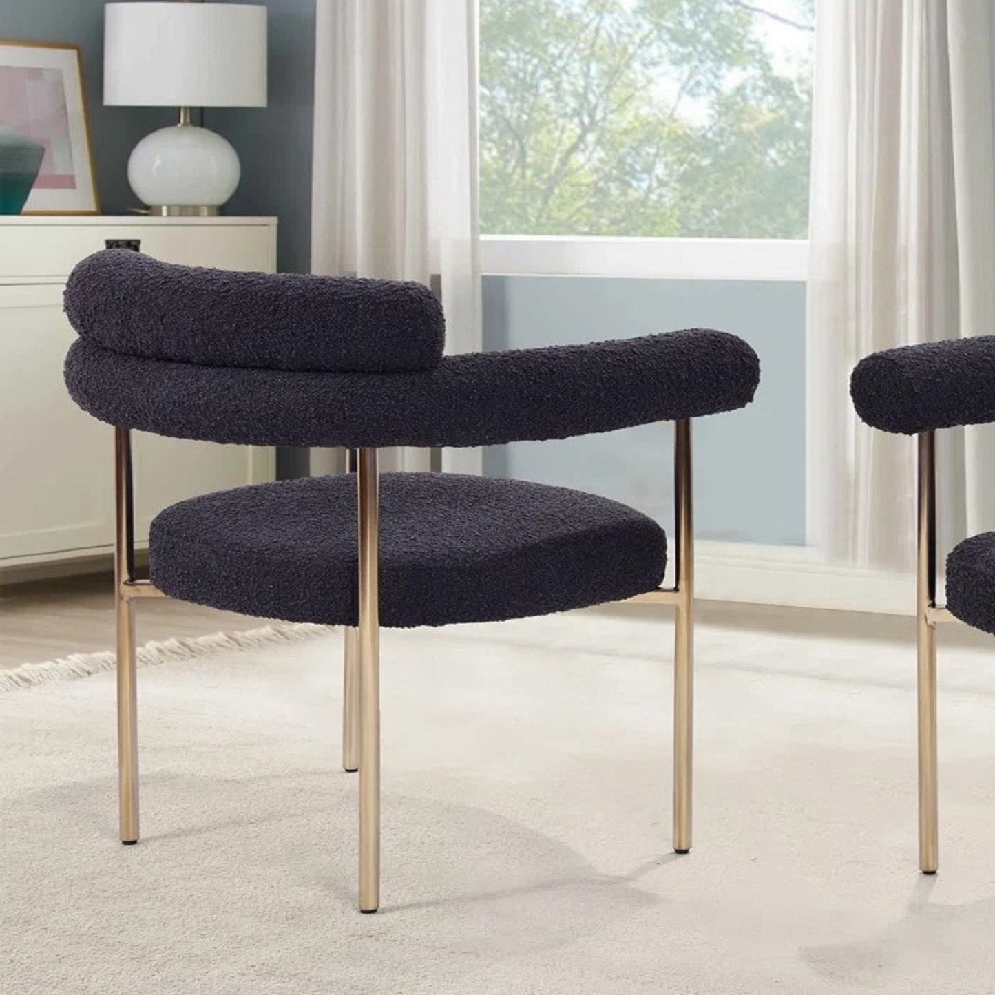 Upholstered Accent Dining Chairs With Armrests (Set of 2)