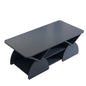 Geometric Engineered Coffee Table with Rounded Corners and Open Shelves