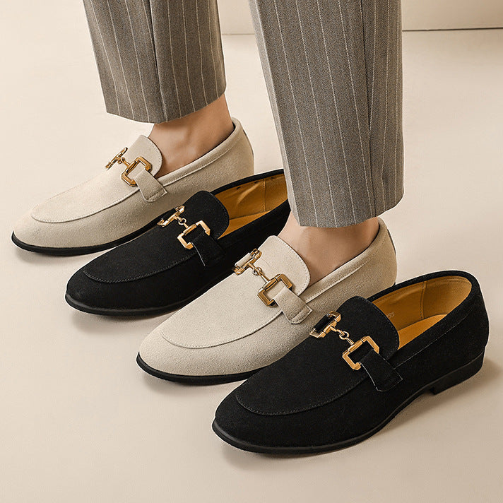 Mens Solid-Colored Glossy Casual Leather Dress Shoes For The Office