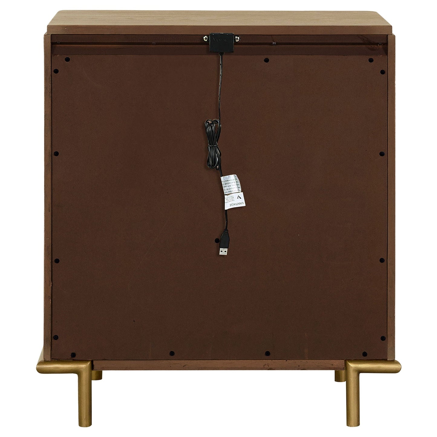 3 Drawer Nightstand With USB Ports - Brown
