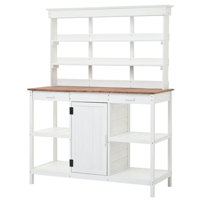 Topmax 66" Large Outdoor Farmhouse Wooden Potting Bench Table