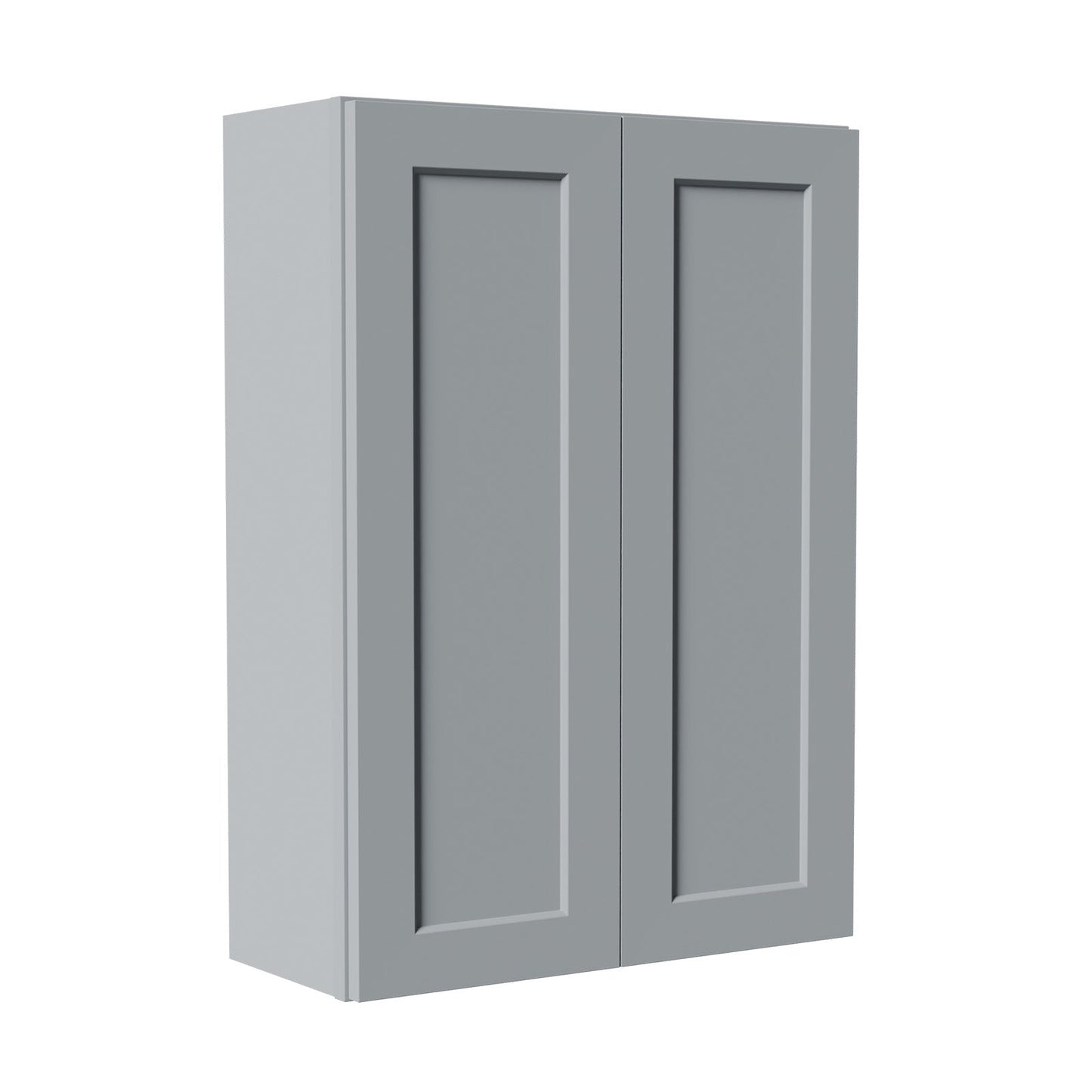 Gray Shaker Solid Wood Wall Cabinet with Soft-Close Doors