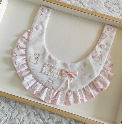 Cute Lace-trimmed Scarf With A Bow Decoration