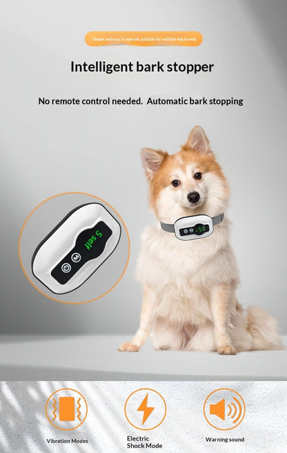 Smart Vibration Anti-Bark Dog Training Collar, IP67 Waterproof