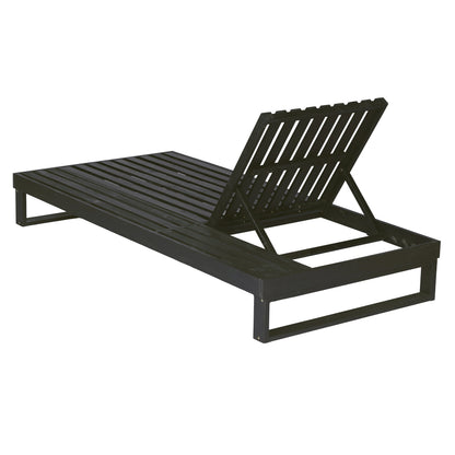 Black Acacia Wood Chaise Lounge