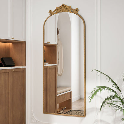 Vintage Arched Full Body Mirror, Wall Mounted For Living Room