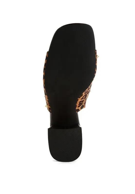Shoes Rag Company Edama Leopard Print Studded Slip-Ons - Trendy Style Footwear - Premium Quality Product | Fast Shipping & Returns
