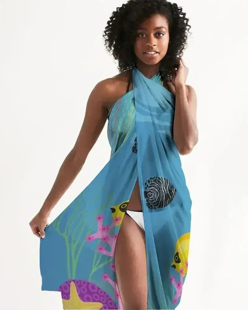 Sheer Aquatic Blue Swimsuit Cover Up
