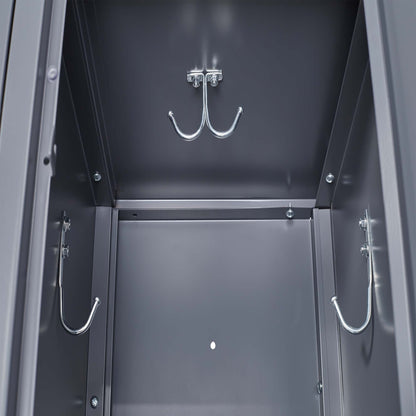 3 Door Lockers With Lock For Home, Gym, Office, School, And Garage - Gray