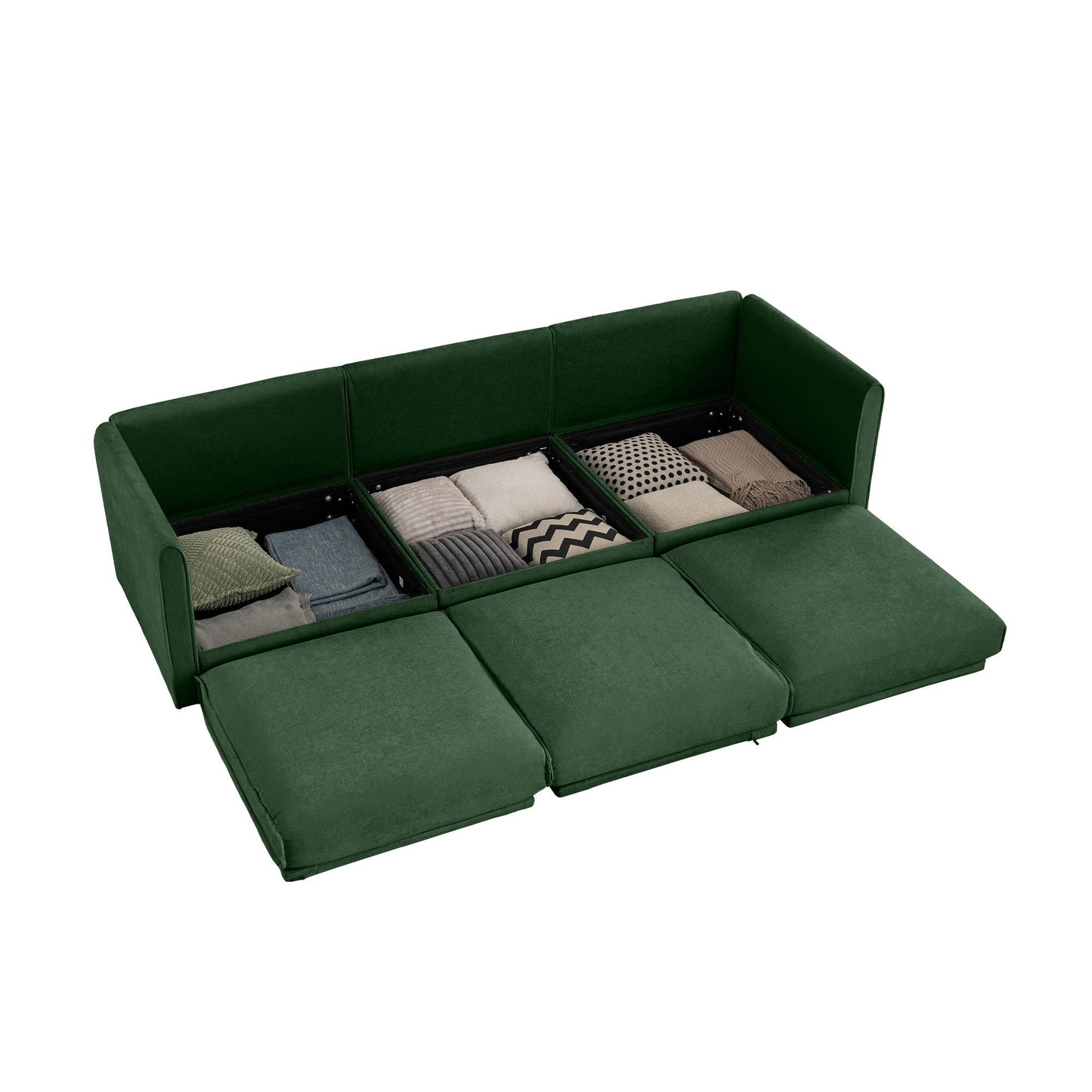 Stylish Sofa With Storage Seat And Cylindrical Backrest