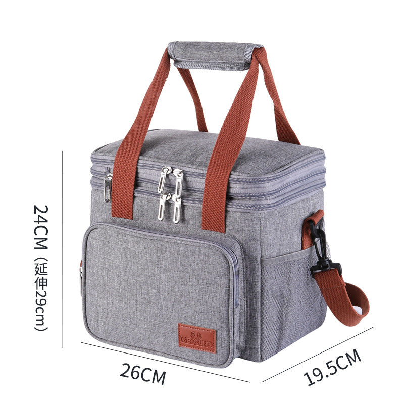 Double-layer High-capacity Lunch Bag With Thermal Insulation For Picnics