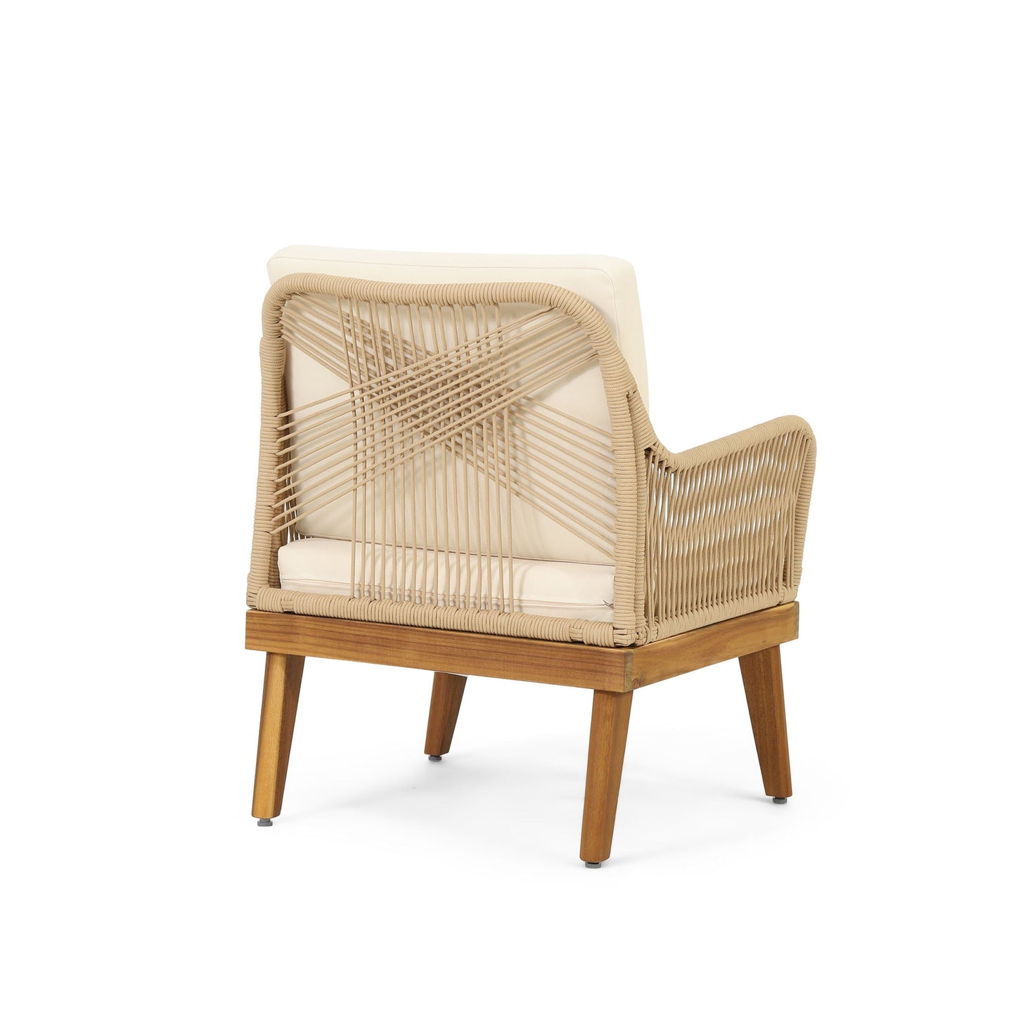 Hueber Outdoor And Rope 4 Seater Chat Set With Cushions - Teak