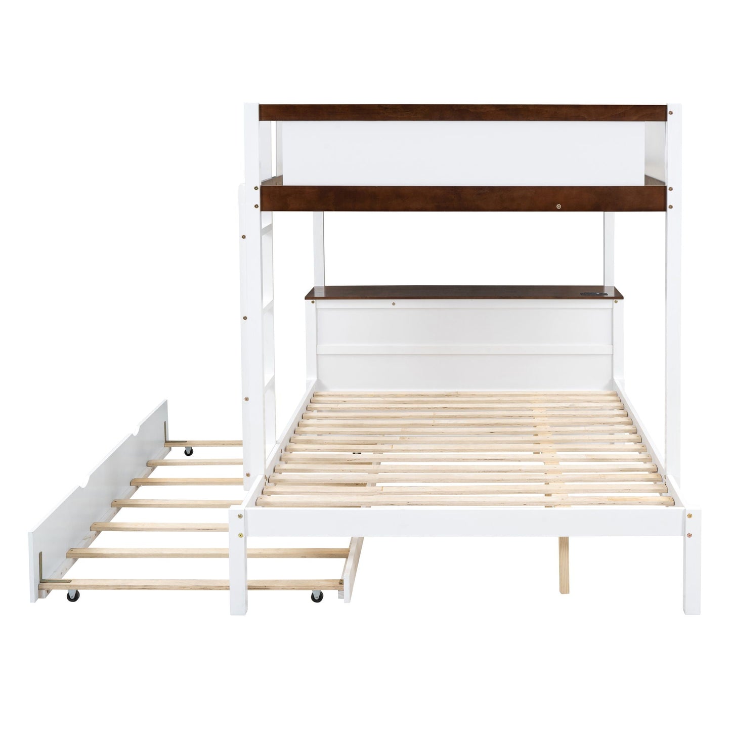 Bunk Bed With Twin Size Trundle, Storage And Desk